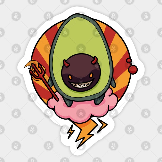 Evil avocado Sticker by Pulseender